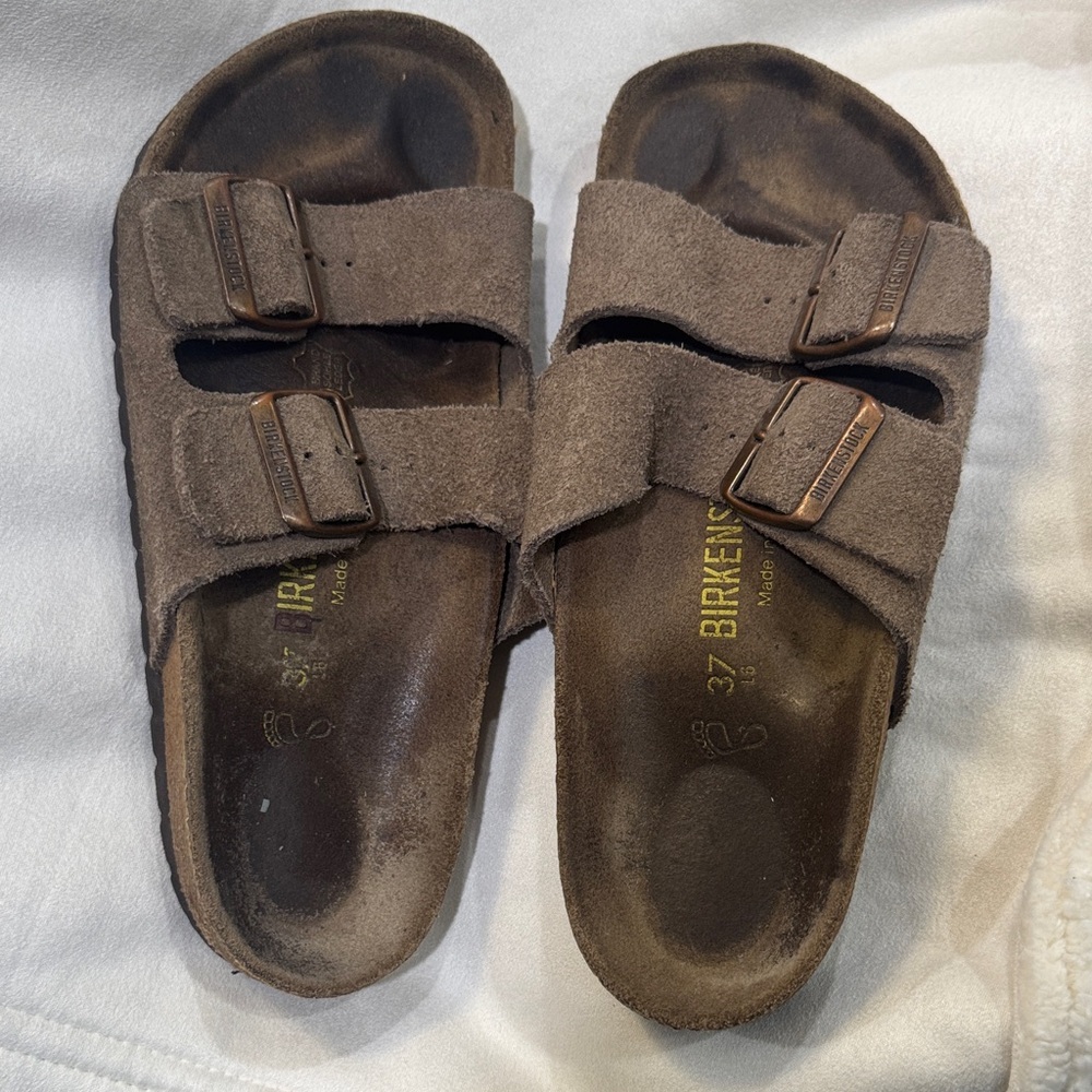 Birkenstock Kids Suede Brown Sandals